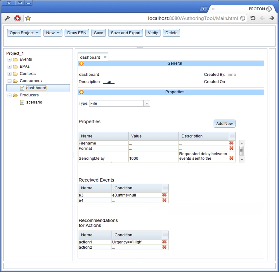 Build-time representation of a consumer definition