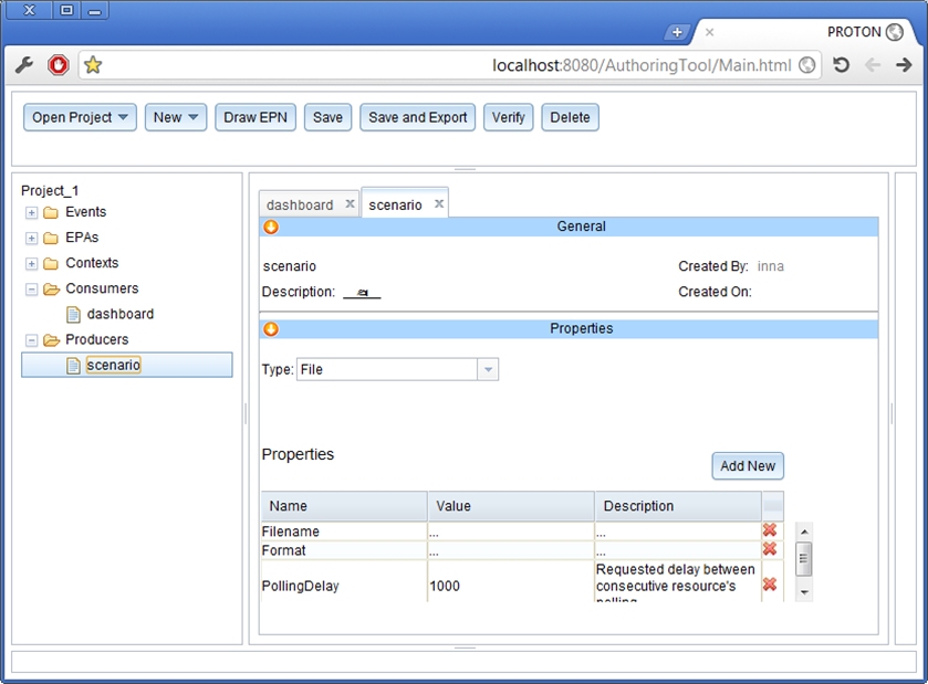 Build-time representation of a producer definition