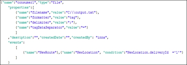 Consumer of file type JSON definition
